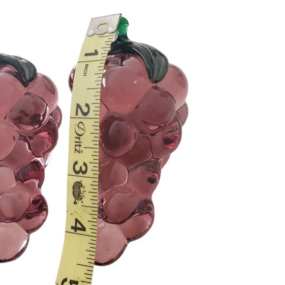 Vintage Blown Glass Grape Bunch Cluster 4.5" lot of 2 - Picture 7 of 8